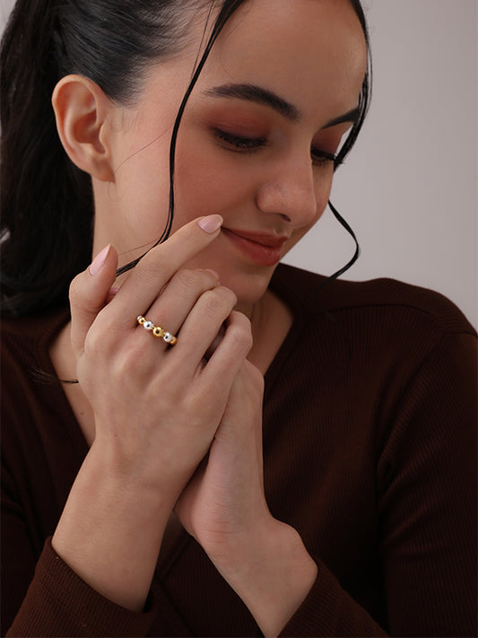 Thalia Minimal Dual Tone Finger Ring for Women