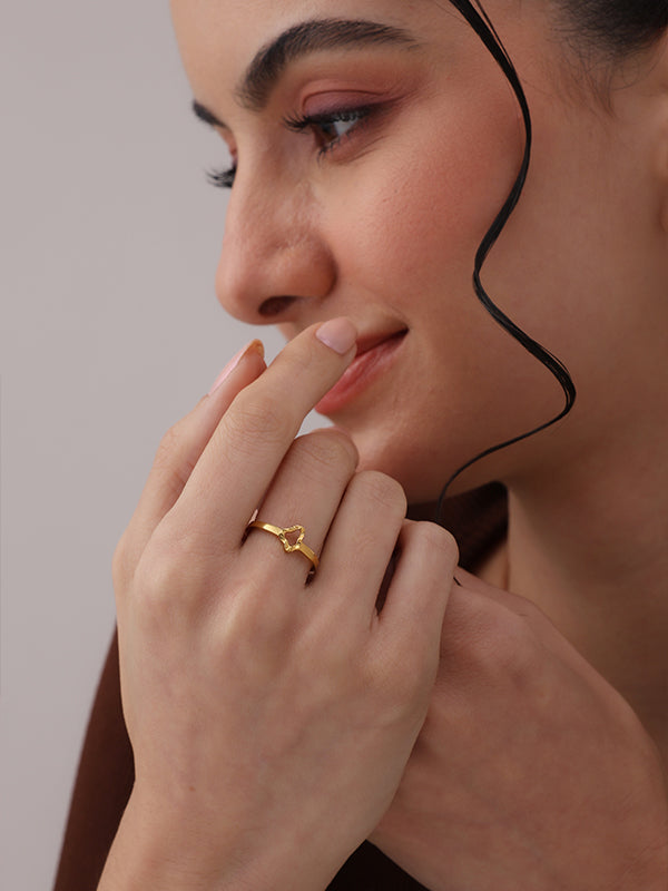 Vanya Assymetric Textured Finger ring for Women