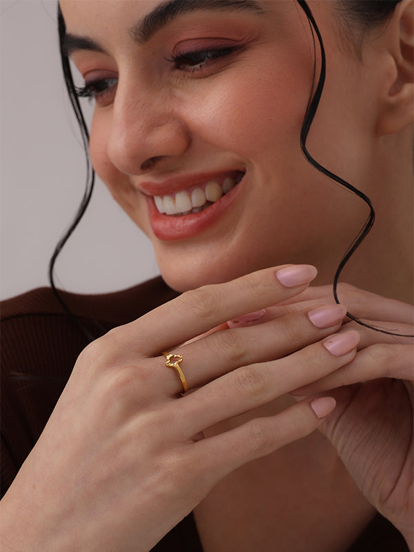 Vanya Assymetric Textured Finger ring for Women