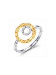 Thalia Textured Circular Dual Tone Statement Ring for Women
