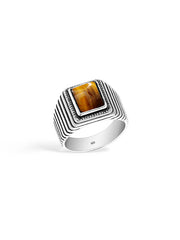 Antique Tiger Eye Stone Ring for Men