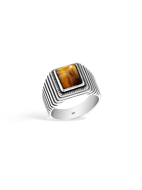 Antique Tiger Eye Stone Ring for Men