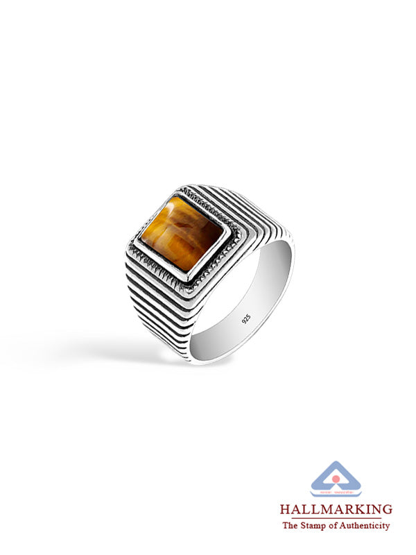 Antique Tiger Eye Stone Ring for Men