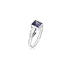 925 Sterling Silver Amethyst Purle Zircon Stone Classic Finger Ring for Men and Boys