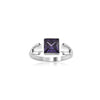 925 Sterling Silver Amethyst Purle Zircon Stone Classic Finger Ring for Men and Boys