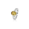925 Sterling Silver Yellow Sapphire Zircon Stone Finger Ring for Men and Boys