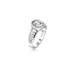 925 Sterling Silver White Zircon Stone Classic Finger Ring for Men and Boys
