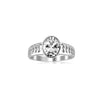 925 Sterling Silver White Zircon Stone Classic Finger Ring for Men and Boys