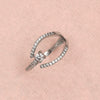 925 Sterling Silver Designer Cz Finger Ring for Women and Girls Adjustable Size