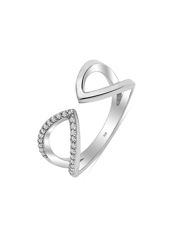 CZ Chevron Adjustable Ring