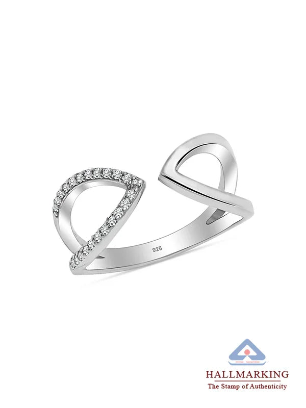 CZ Chevron Adjustable Ring