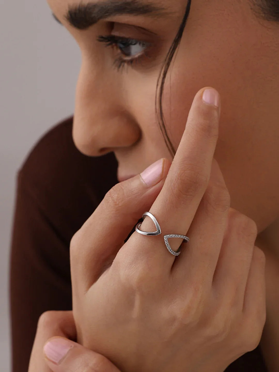 CZ Chevron Adjustable Ring