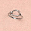 925 Sterling Silver Fancy Cz Finger Ring for Women and Girls Adjustable Size