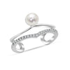 925 Sterling Silver Designer Fancy Cz Pearl Adjustable Ring for Women and Girls