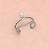 925 Sterling Silver Designer Fancy Cz Pearl Finger Ring for Women and Girls Adjustable Size