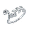 925 Sterling Silver Designer Cz Floral Vine Finger Ring for Women and Girls Adjustable Size