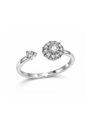 Rhodium Open Adjustable Ring