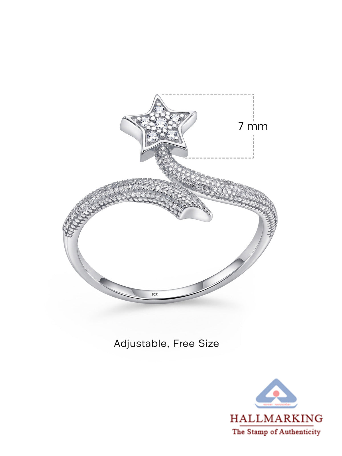 Stellara CZ Star Open Ring