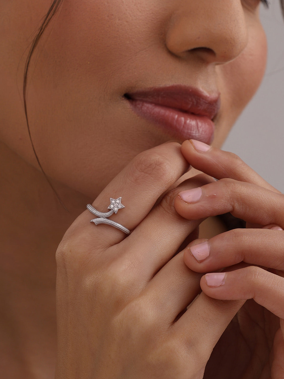 Stellara CZ Star Open Ring