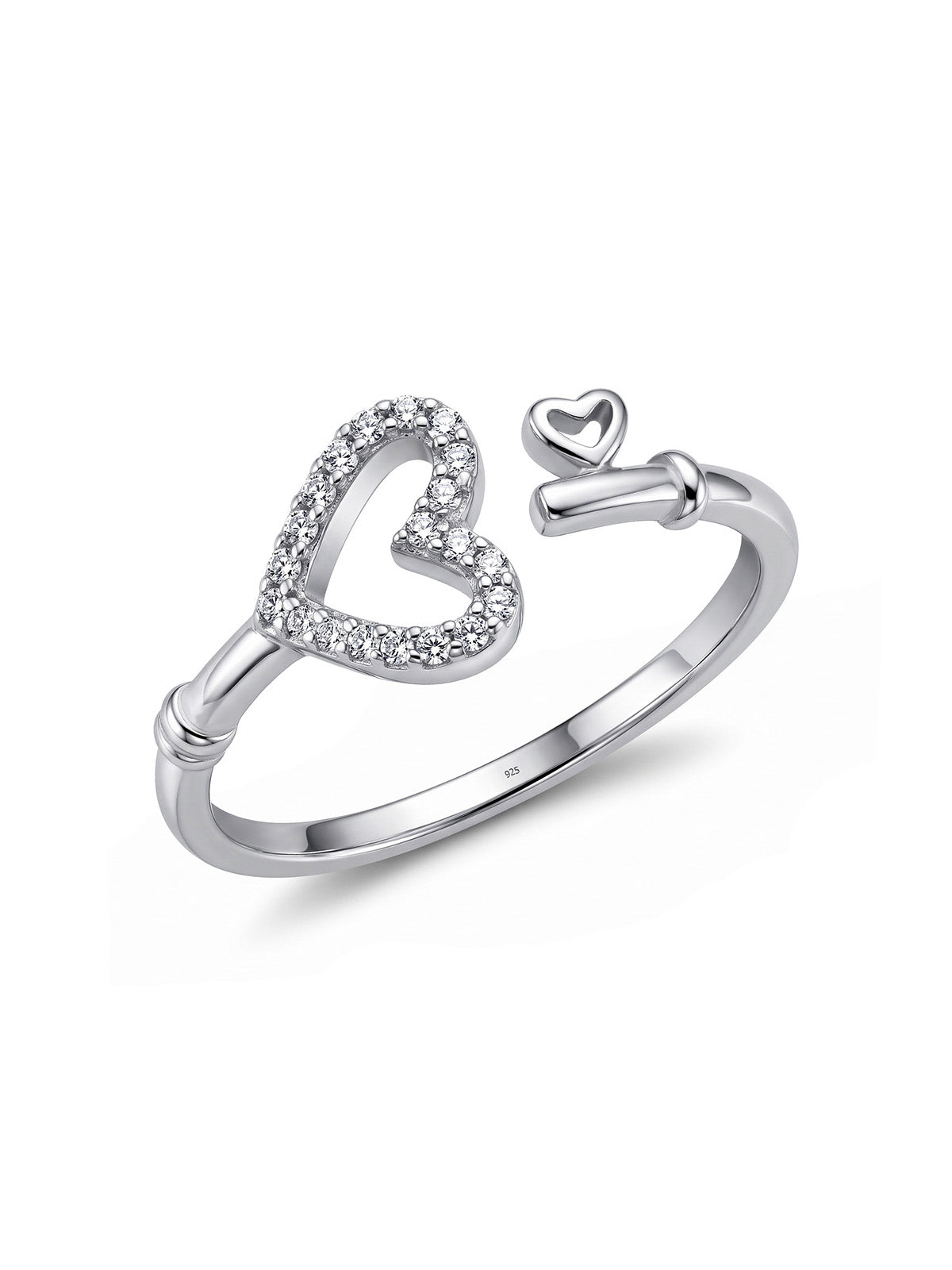 Elara Heart CZ Open Ring