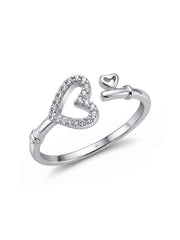 Elara Heart CZ Open Ring