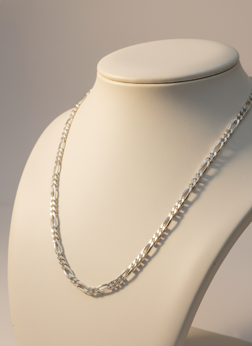 Italian Diamond-Cut Figaro Chain