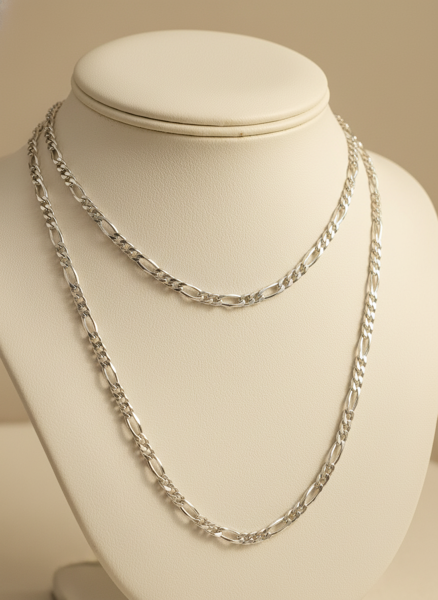 Italian Diamond-Cut Figaro Chain