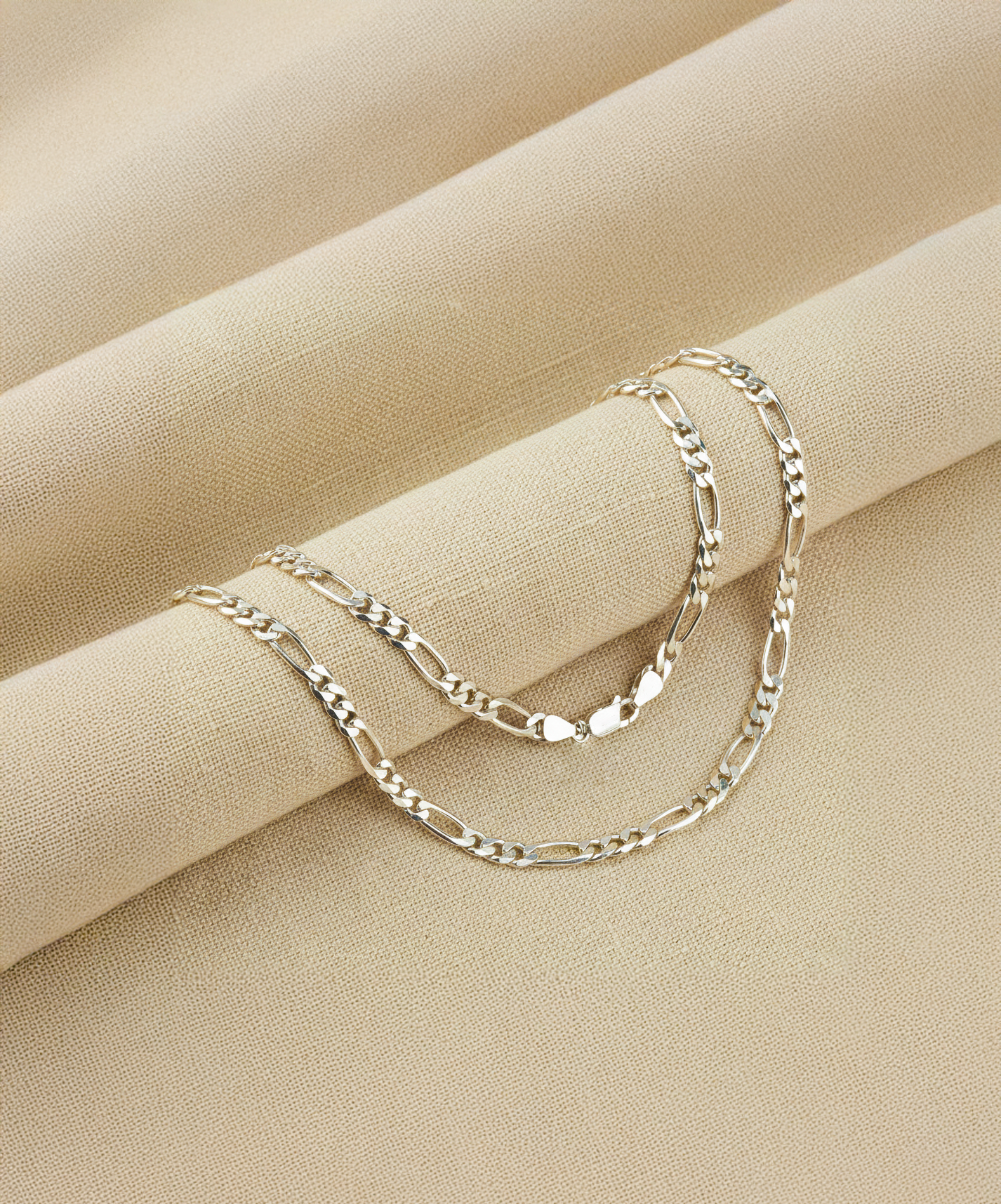 Italian Diamond-Cut Figaro Chain