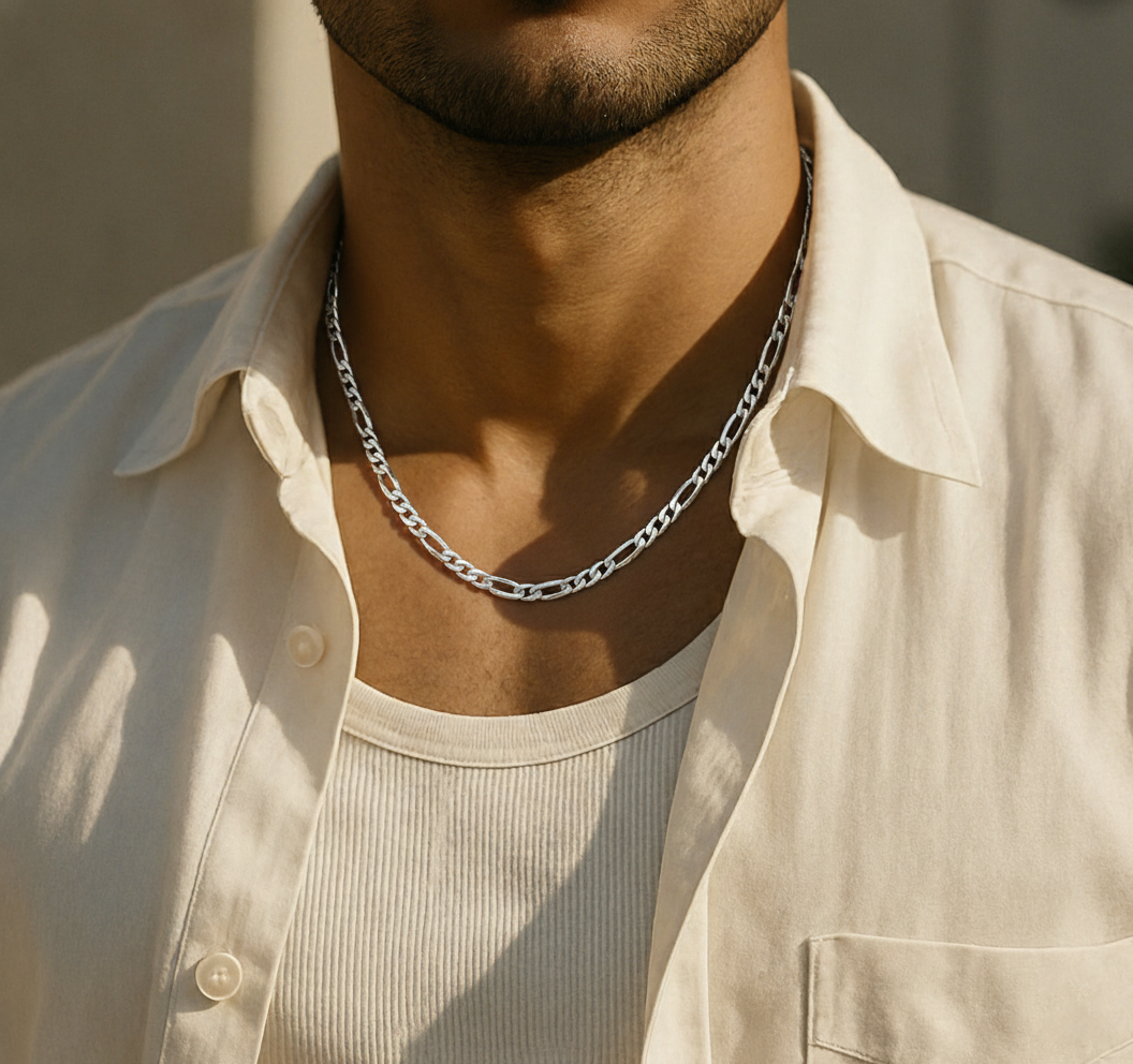 Italian Diamond-Cut Figaro Chain