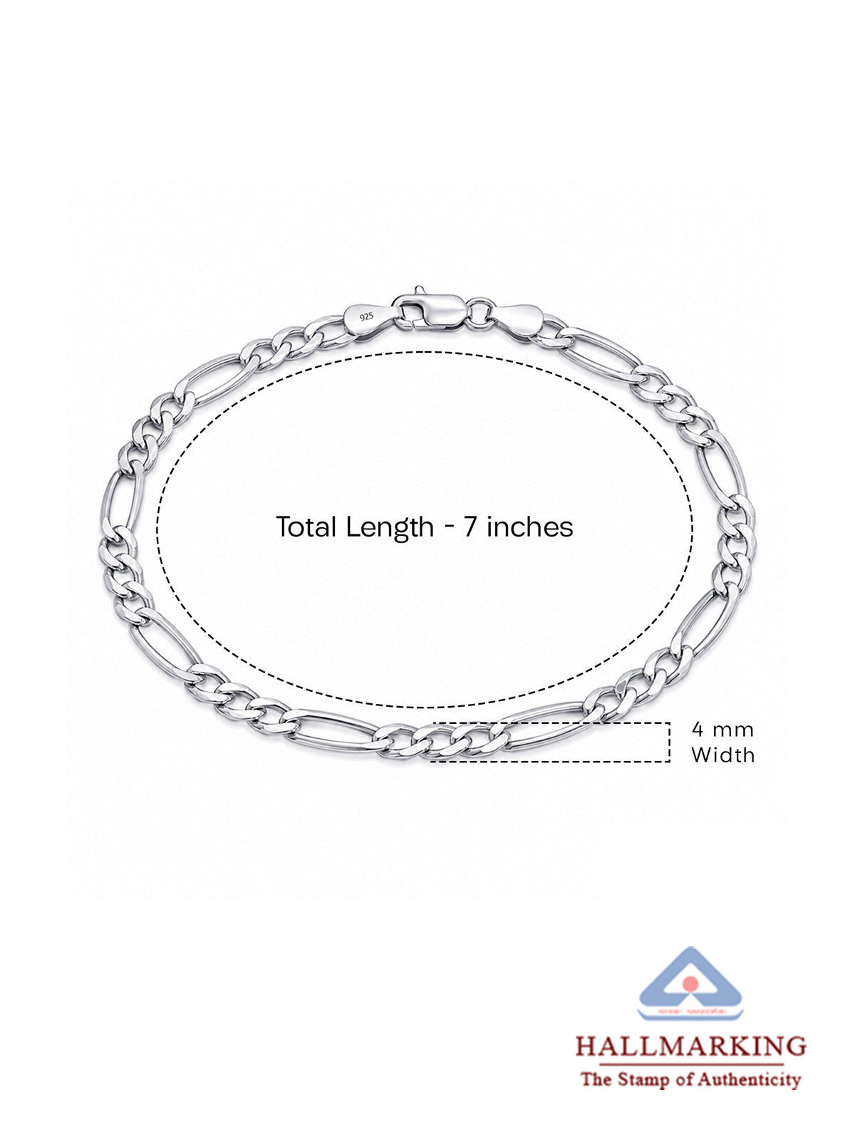 Fioro Diamond-Cut Figaro Men's Chain Bracelet