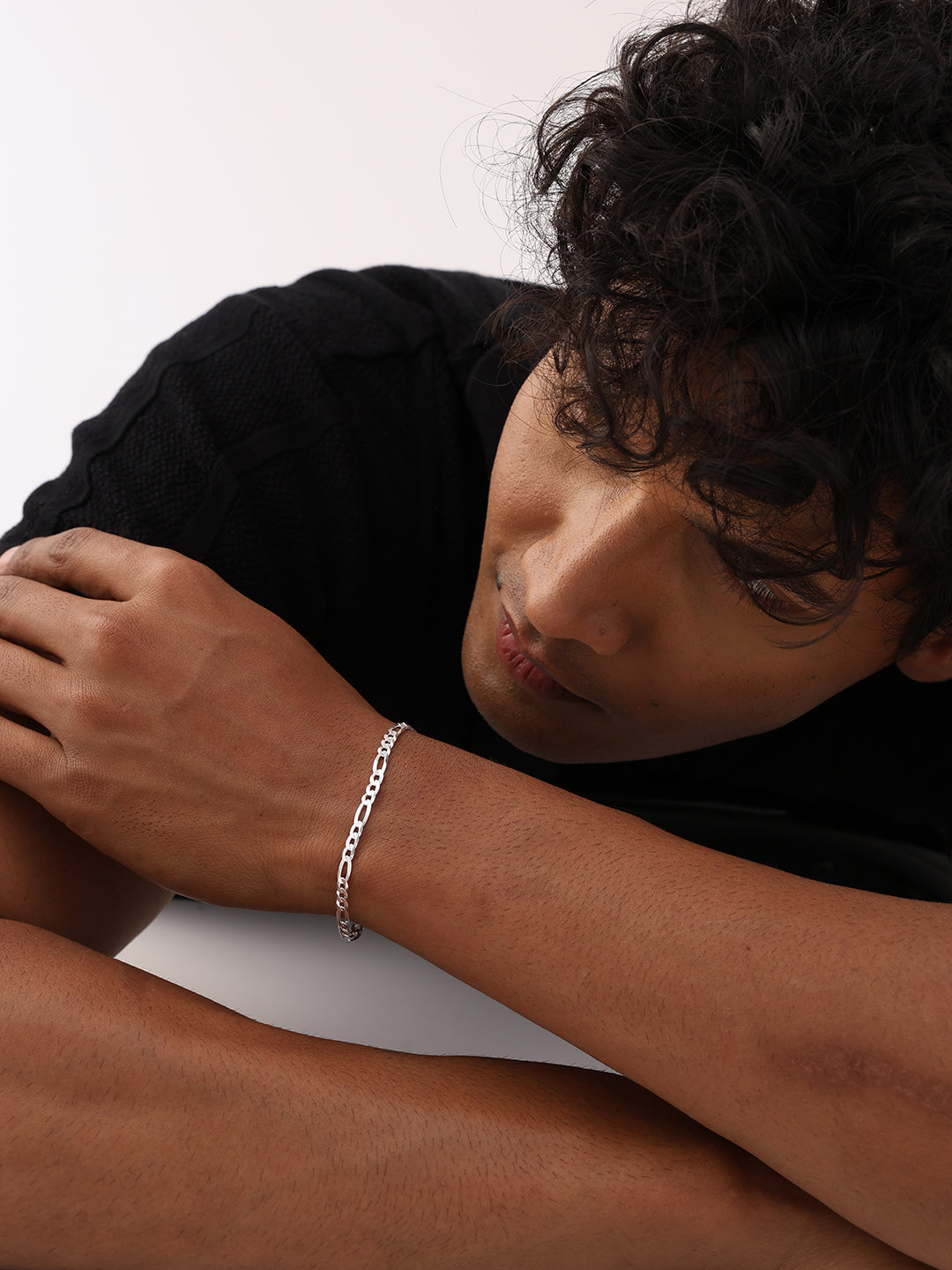 Fioro Diamond-Cut Figaro Men's Chain Bracelet