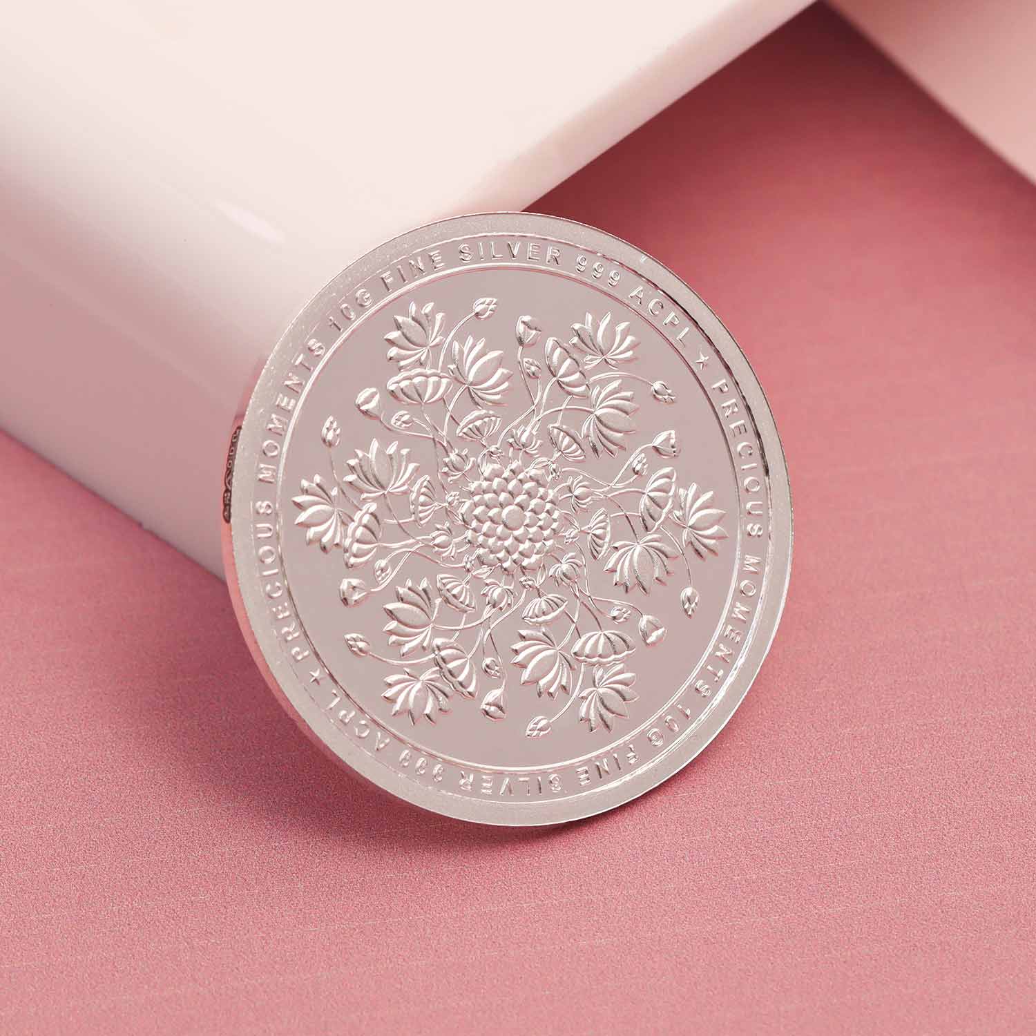 BIS Hallmarked Lotus Silver Coin 999 Pure Akshay Tritiya