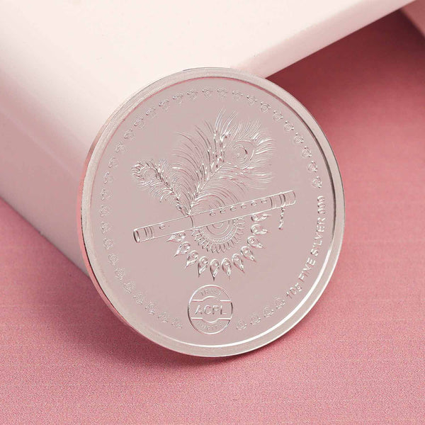 BIS Hallmarked Radha Krishna 10GM 999 Pure Silver Coin