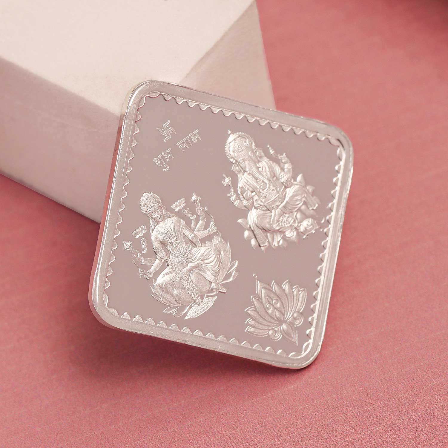 BIS Hallmarked Diamond Shape Om Design Silver Coin 999 Purity