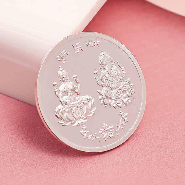BIS Hallmarked Shree Laxmi & Lord Ganesha 999 Pure Silver Coin