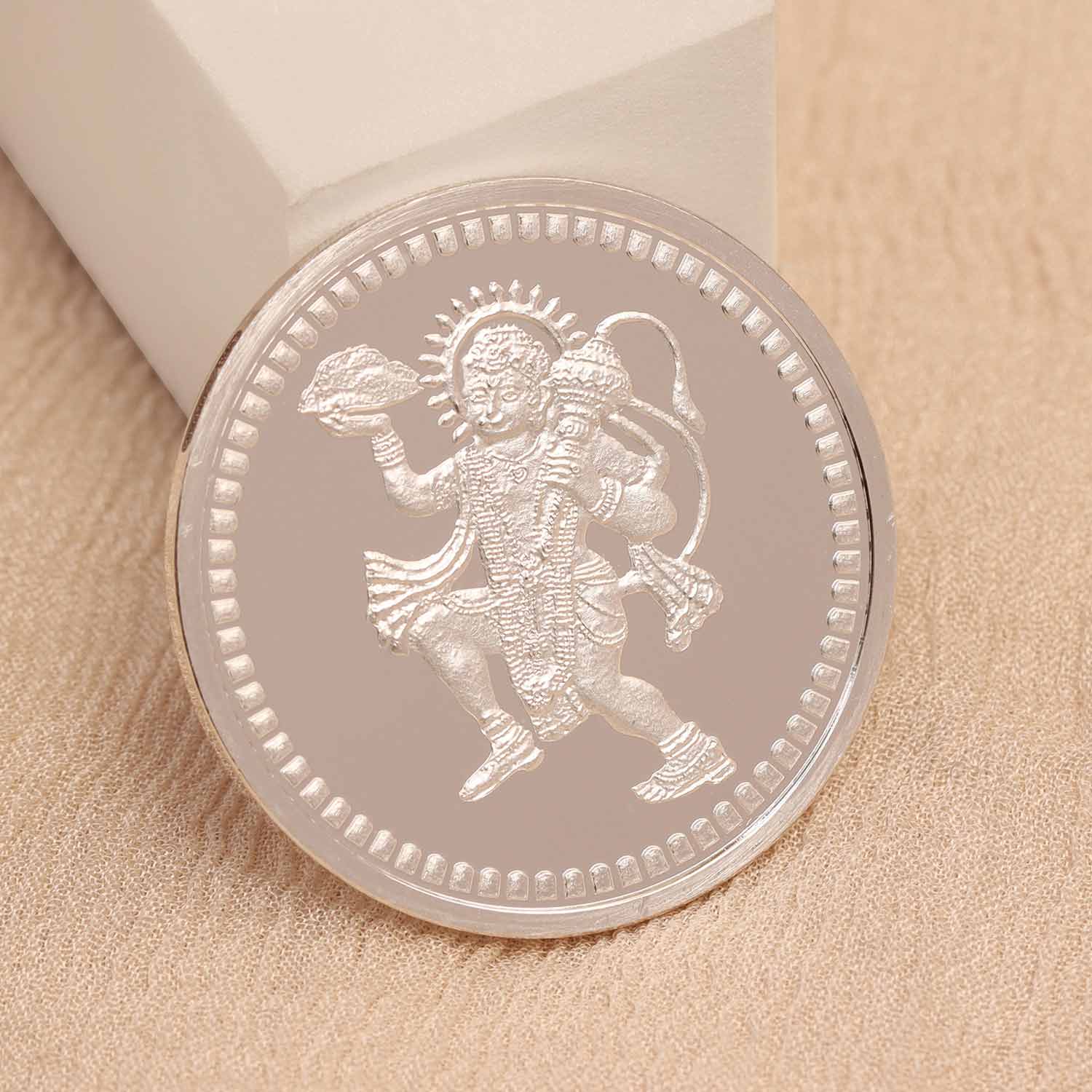 BIS Hallmarked Lord Hanuman ji 10GM 999 Pure Silver Coin