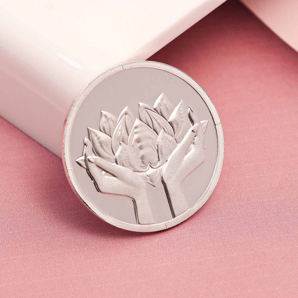 BIS Hallmarked Lotus Silver Coin 999 Pure Akshay Tritiya