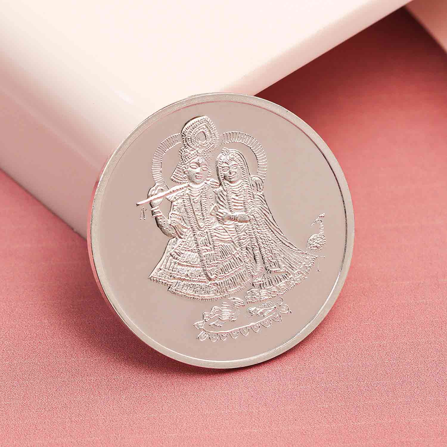 BIS Hallmarked Radha Krishna 10GM 999 Pure Silver Coin