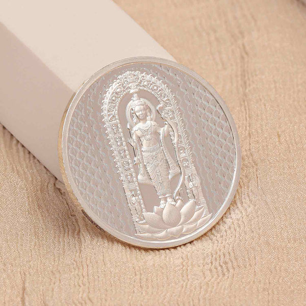 BIS Hallmarked Silver Coin Lord Ram Lalla | Ayodhya Temple | Ram Mandir with Gift Box 999 Pure