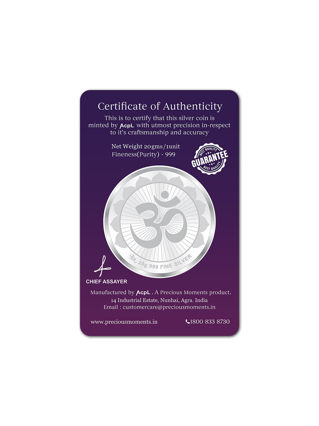 Ganesh Lakshmi JI Round Silver Coin 999 Pure