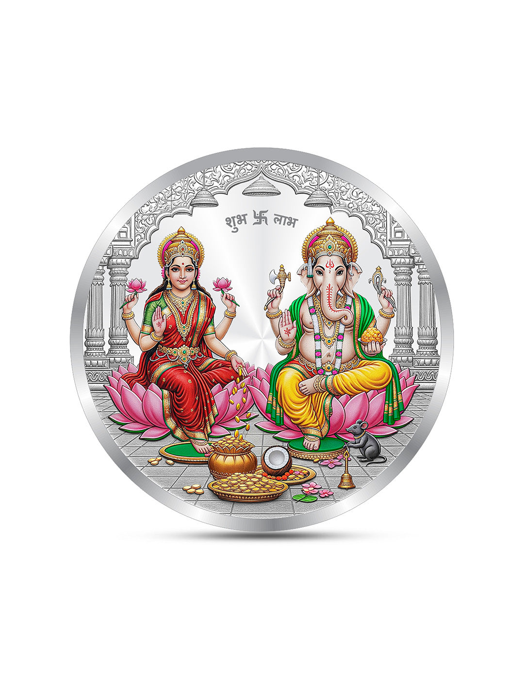 BIS Hallmarked Laxmi Ganesh Silver Coin With 999 Purity