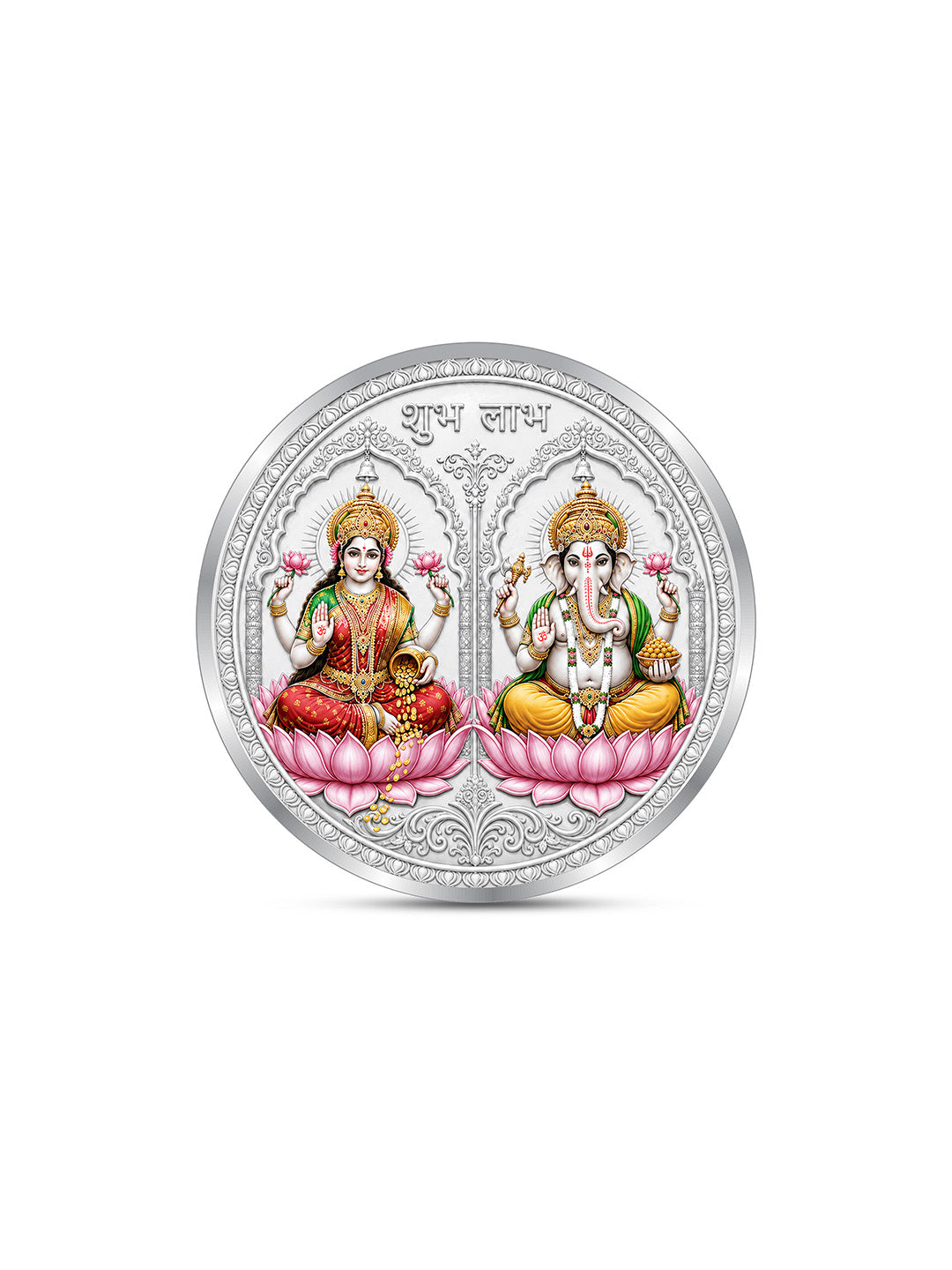 Ganesh Lakshmi JI Round Silver Coin 999 Pure