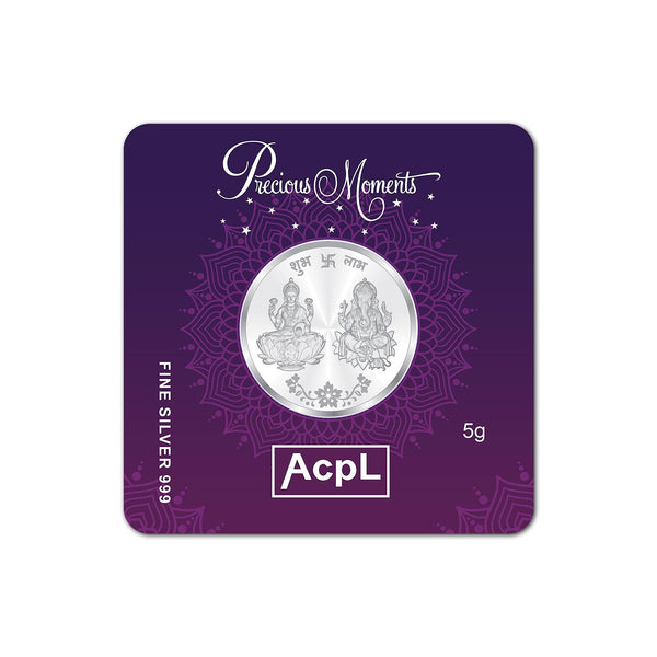 BIS Hallmarked Shree Laxmi & Lord Ganesha 999 Pure Silver Coin