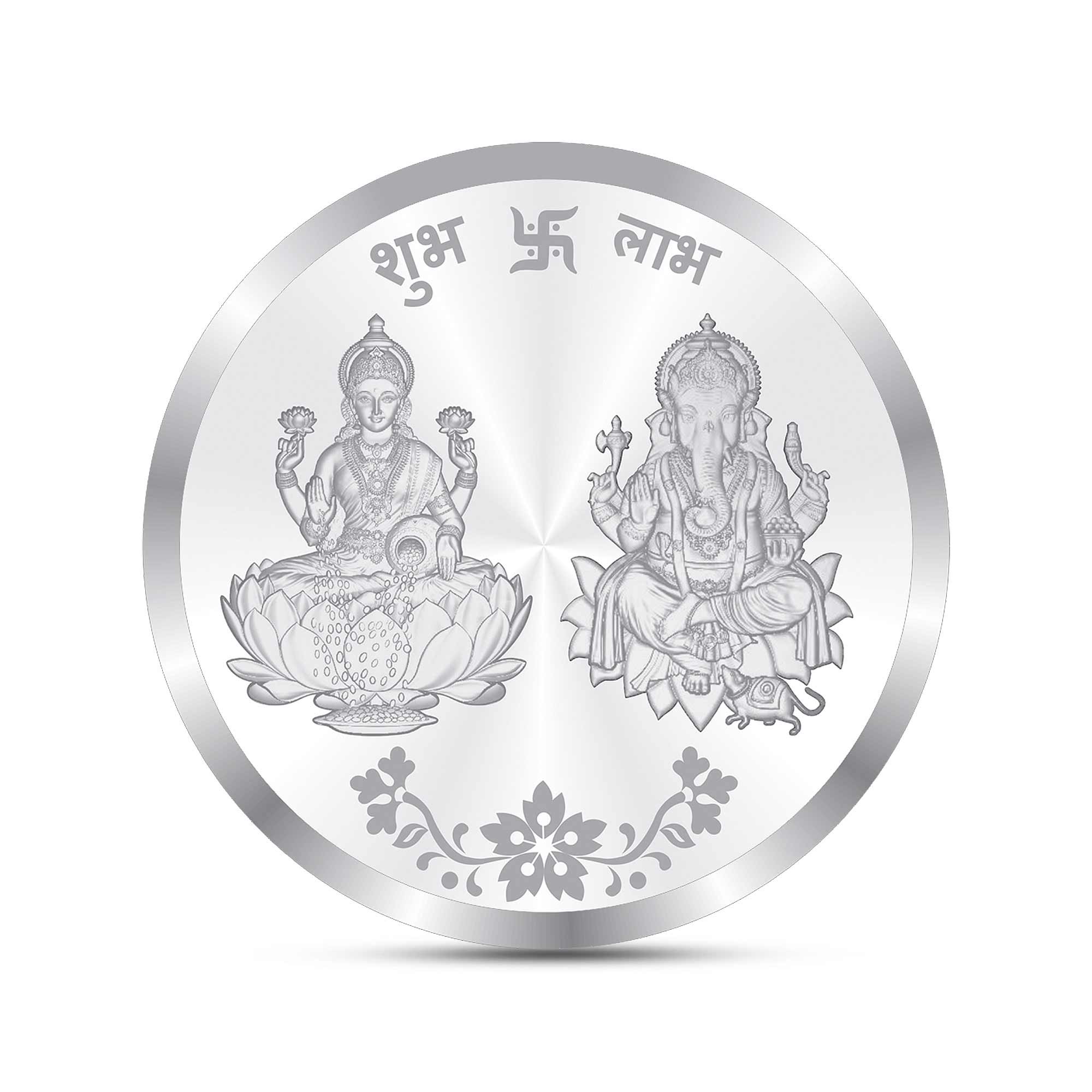 BIS Hallmarked Shree Laxmi & Lord Ganesha 999 Pure Silver Coin