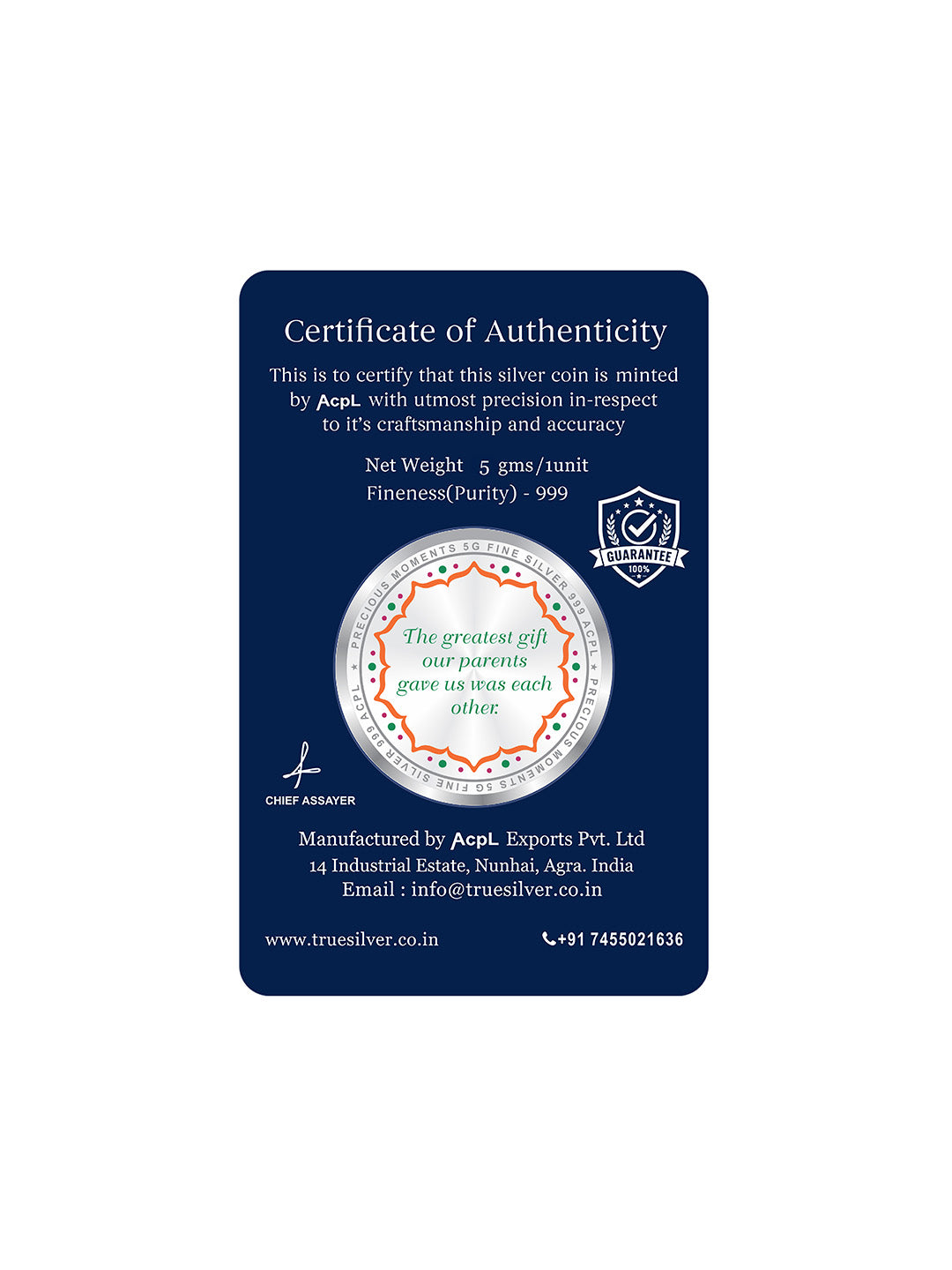 Happy Raksha Bandhan Gram Silver Coin 999 Pure