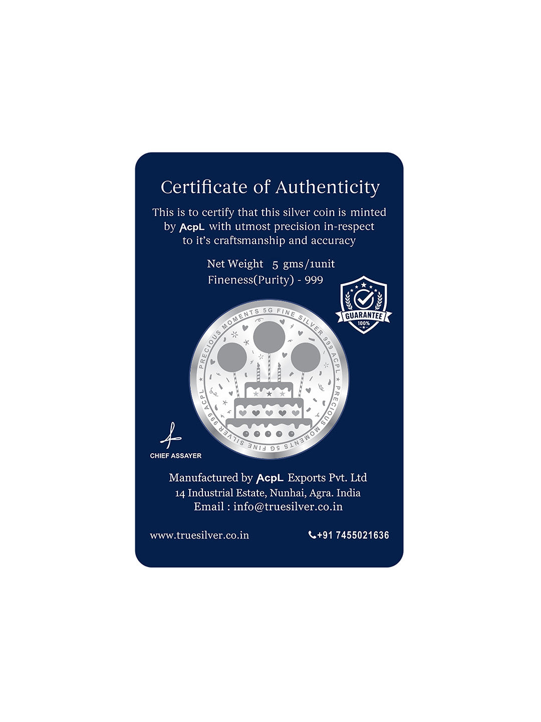 Silver Coin Happy Birthday Celebration Gift 5 Gram 999 Pure