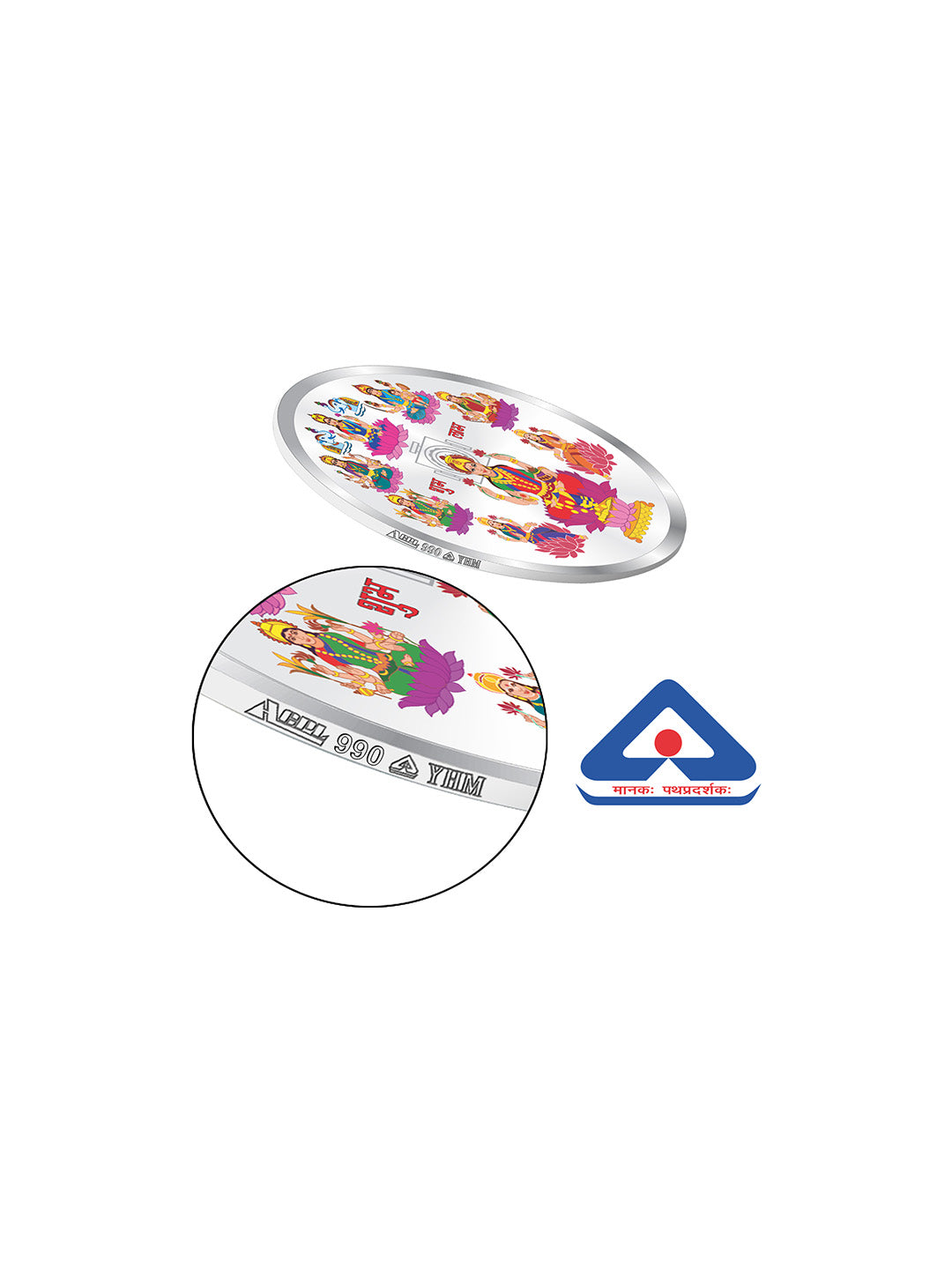 BIS Hallmarked Astha laxmi 999 Pure Silver Coin