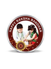 BIS Hallmarked Personalised Happy Raksha Bandhan Rakhi 999 Pure Silver Coin