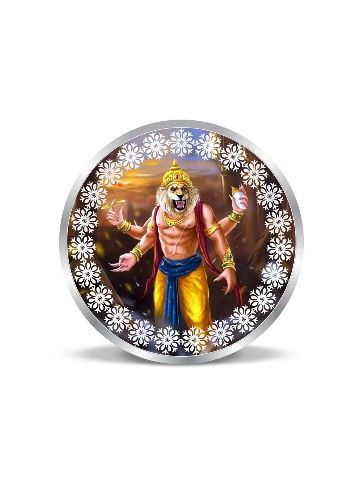 BIS Hallmarked Lord Narasimha 999 Pure Silver Coin