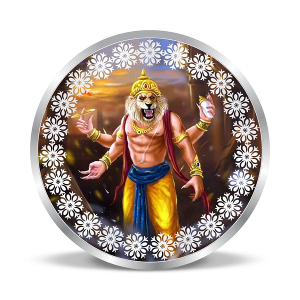 BIS Hallmarked Lord Narasimha 999 Pure Silver Coin